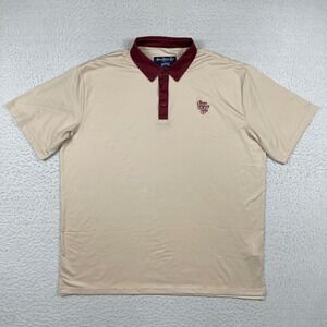 Allman Brothers Band Section 119 Polo Mens XXL Tan Burgundy Performance Shirt